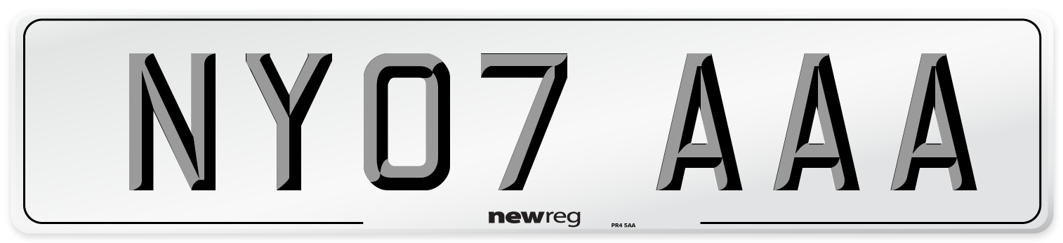 NY07 AAA Number Plate from New Reg